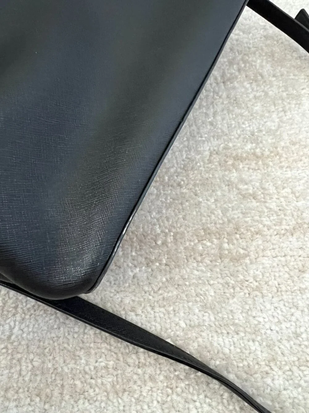 Kate Spade Laurel Way Evangelie Black Saffiano Leather Satchel Crossbody Bag